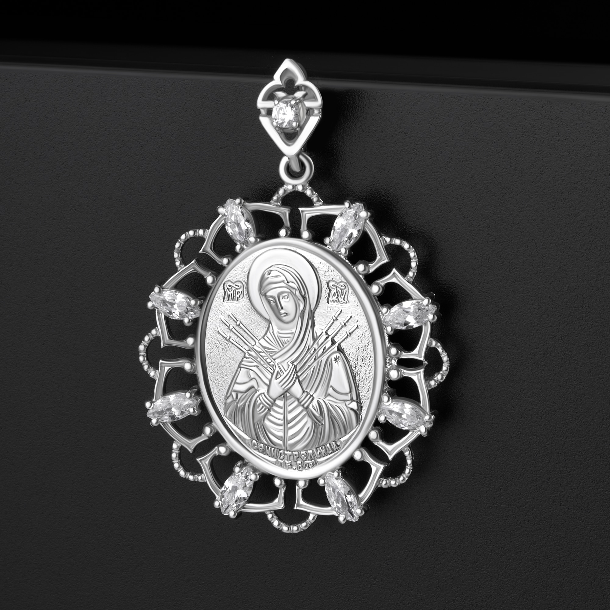 Серебряная иконка Золотая подкова  со вставками (фианит) ЯВ8550С
