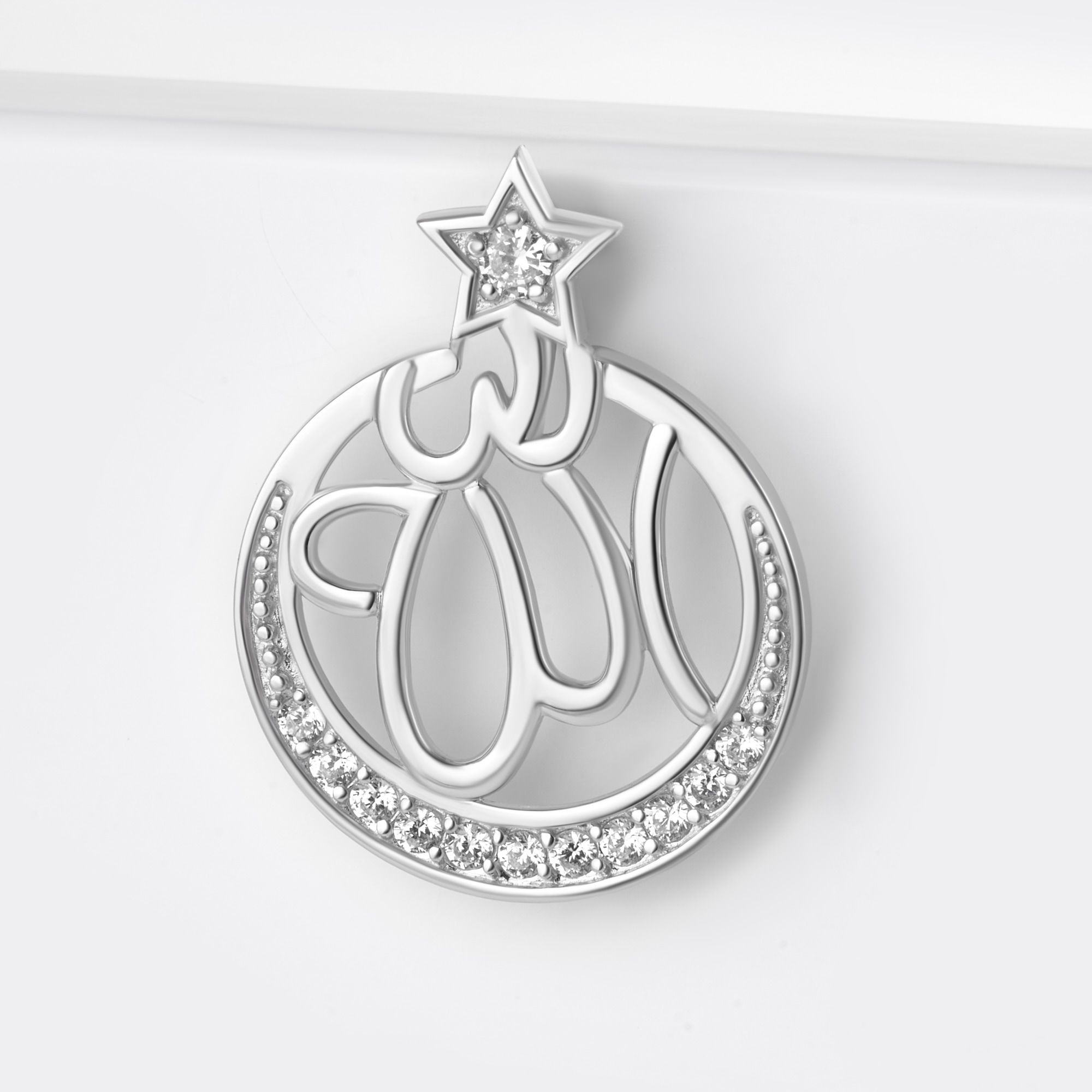 Серебряная мечеть Золотая подкова  со вставками (фианит) ЯВ85118С
