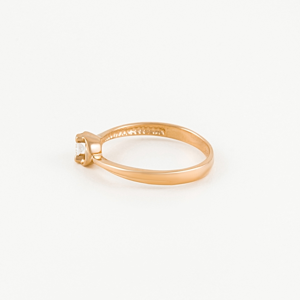 Золотое кольцо Санис из красного золота 585 пробы  со вставками (фианит) СН01-114452, размеры от 15 до 19.5