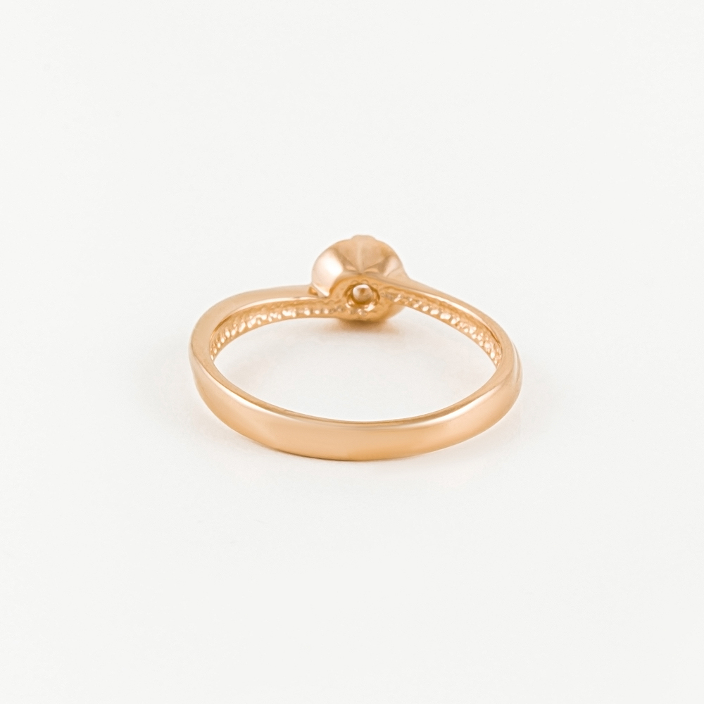 Золотое кольцо Санис из красного золота 585 пробы  со вставками (фианит) СН01-114452, размеры от 15 до 19.5