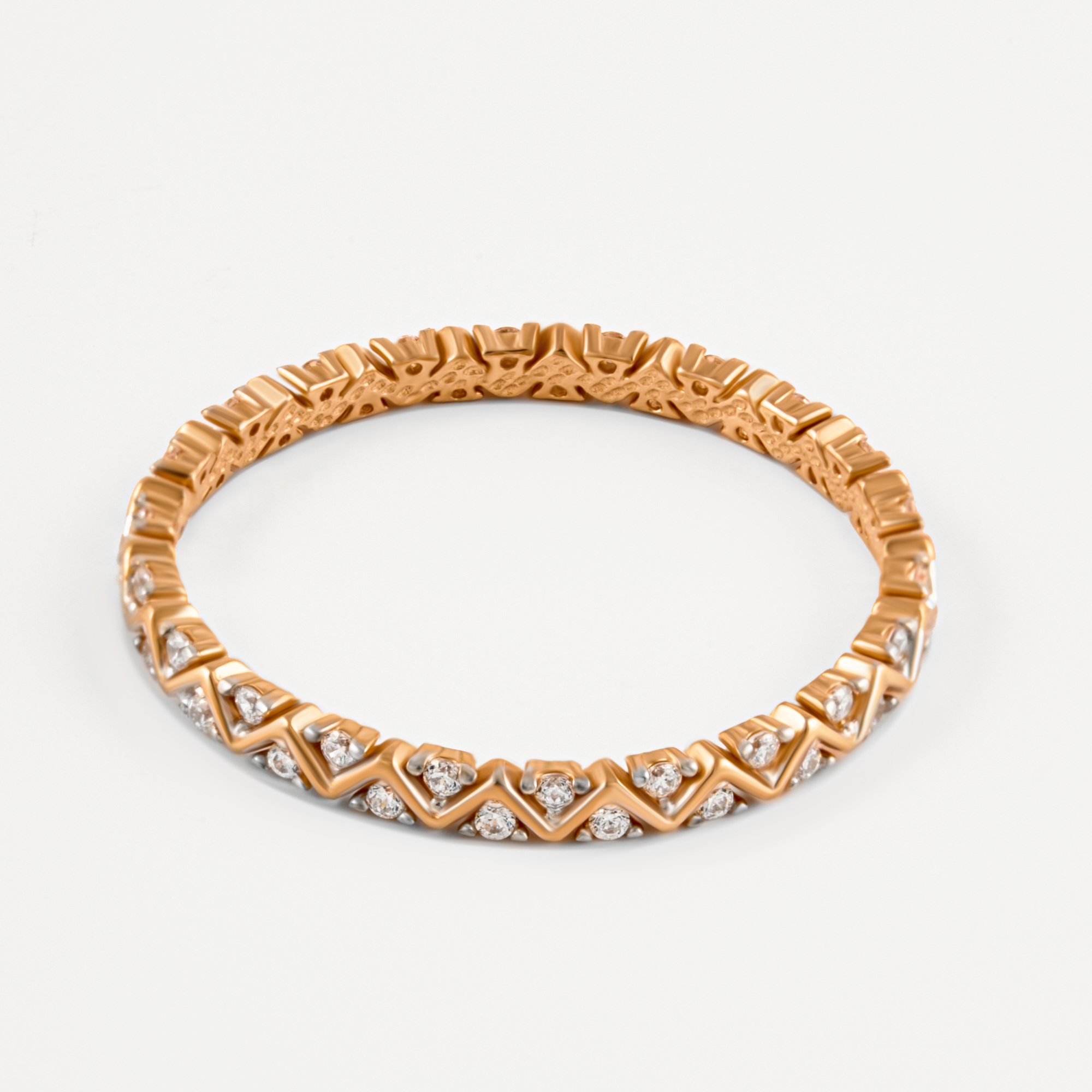 Золотое кольцо Санис из красного золота 585 пробы  со вставками (фианит) СН01-115018, размеры от 15.5 до 18