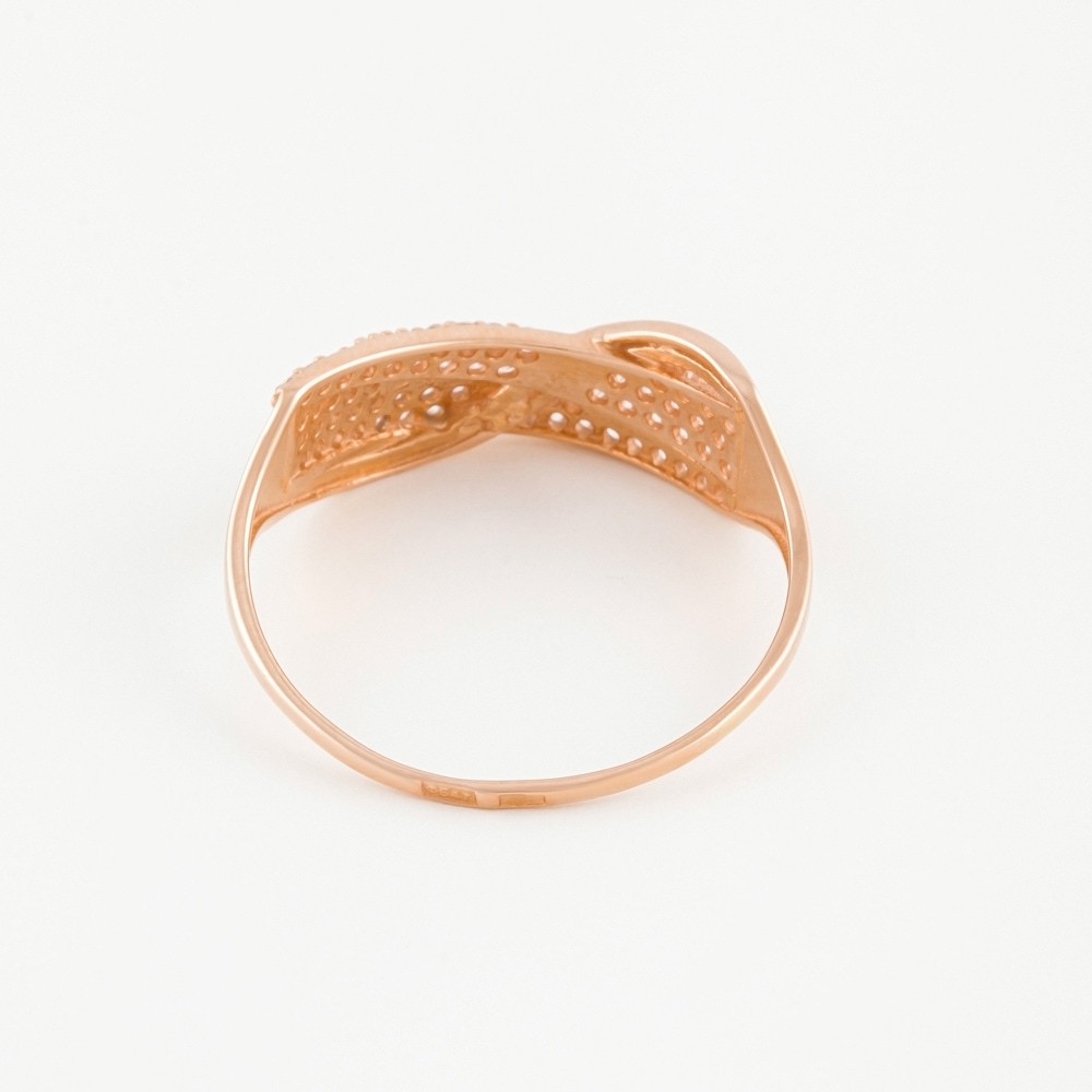 Золотое кольцо Магнат  из красного золота 585 пробы  со вставками (фианит) ПЗ12787, размеры от 20.5 до 22.5