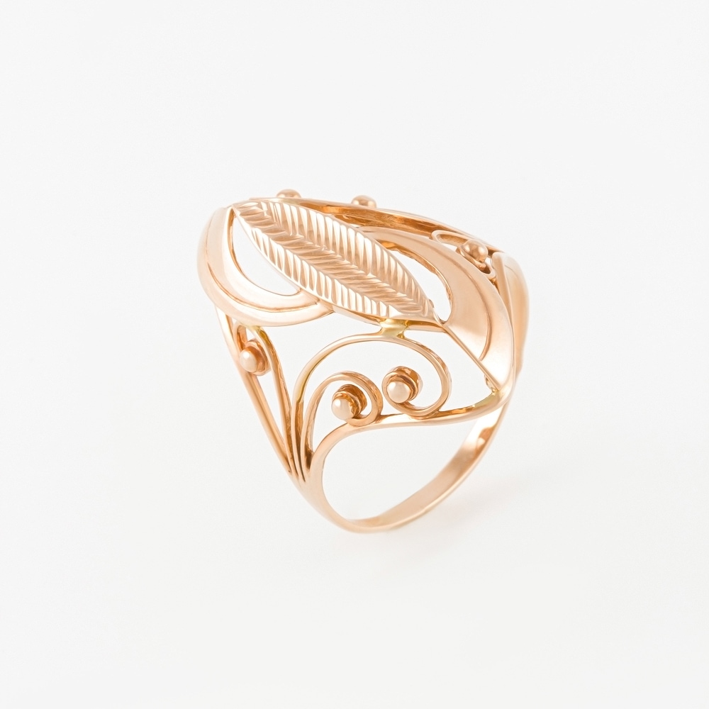 Золотое кольцо Аллегро из красного золота 585 пробы 7А11113, размеры от 17 до 23