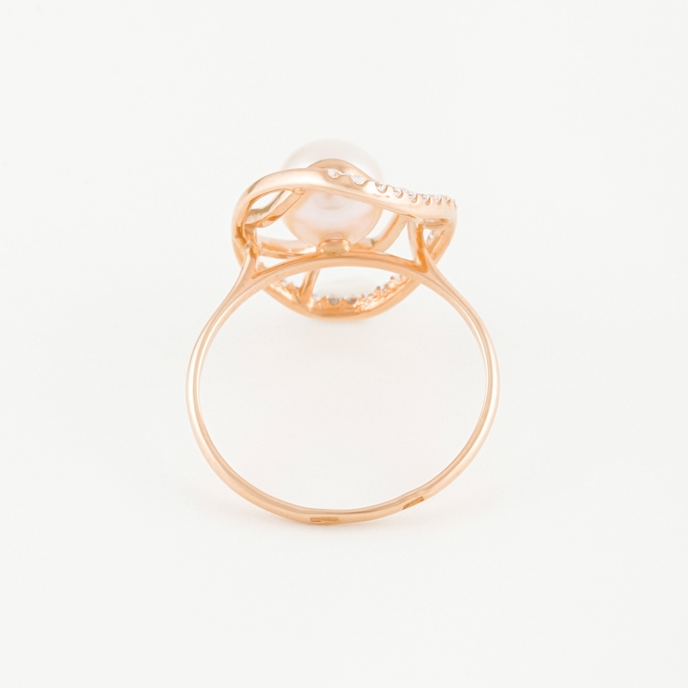 Золотое кольцо Калина голд из красного золота 585 пробы  со вставками ( и фианит) КЩ110608939, размеры от 18 до 19.5