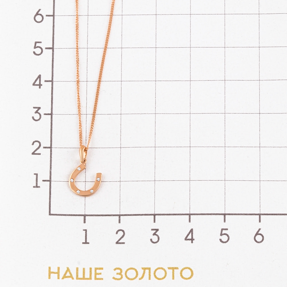 Золотое колье Лукас голд из красного золота 585 пробы  со вставками (фианит) ЛФН01-З-59578-З, размеры от 40 до 40