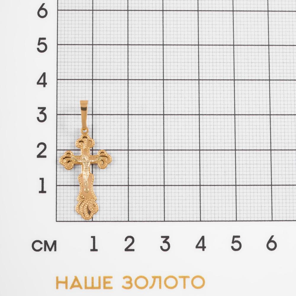 Золотой крест Голден глоб из красного золота 585 пробы ГГ102ИХ240102