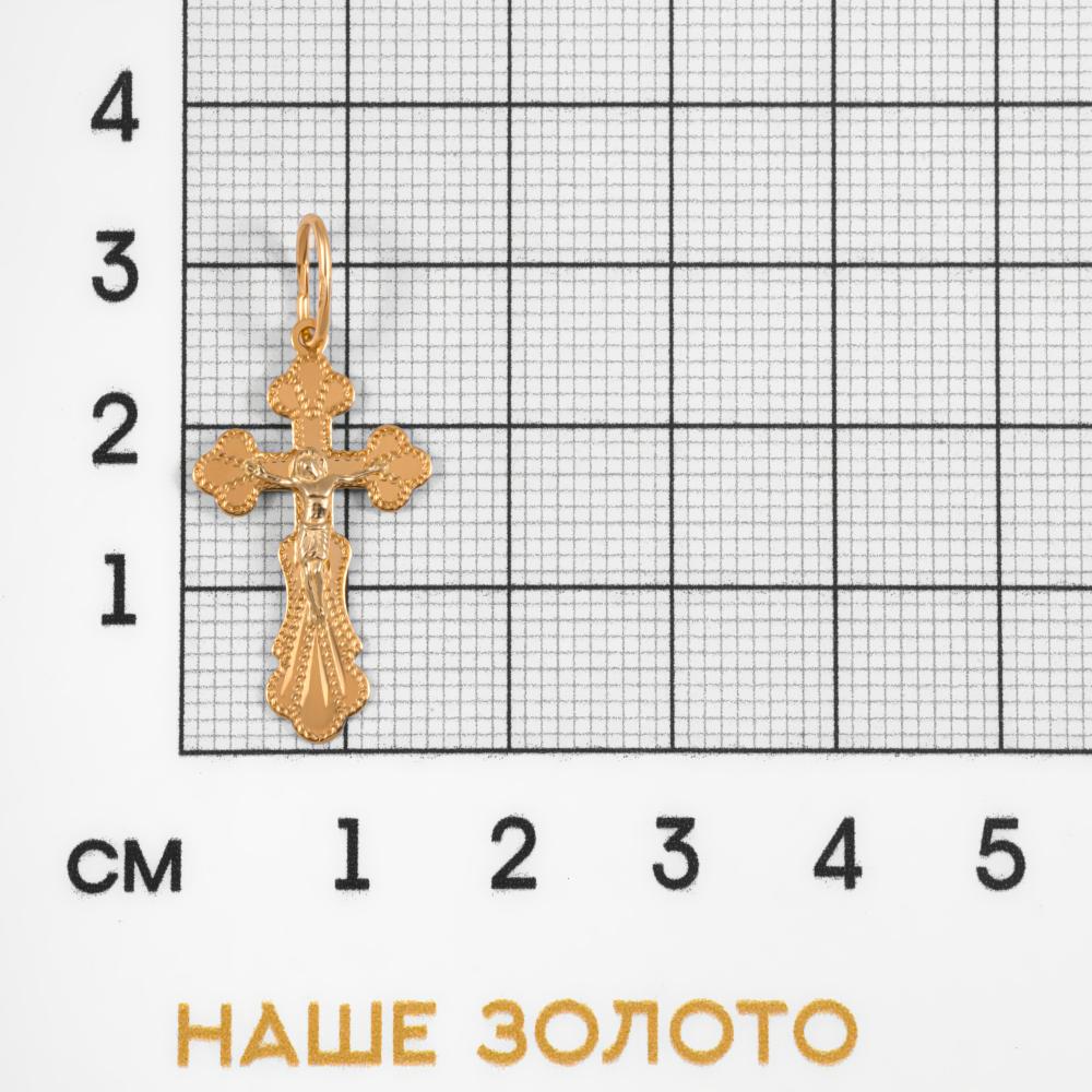Золотой крест Голден глоб из красного золота 585 пробы ГГ102ИХ240101
