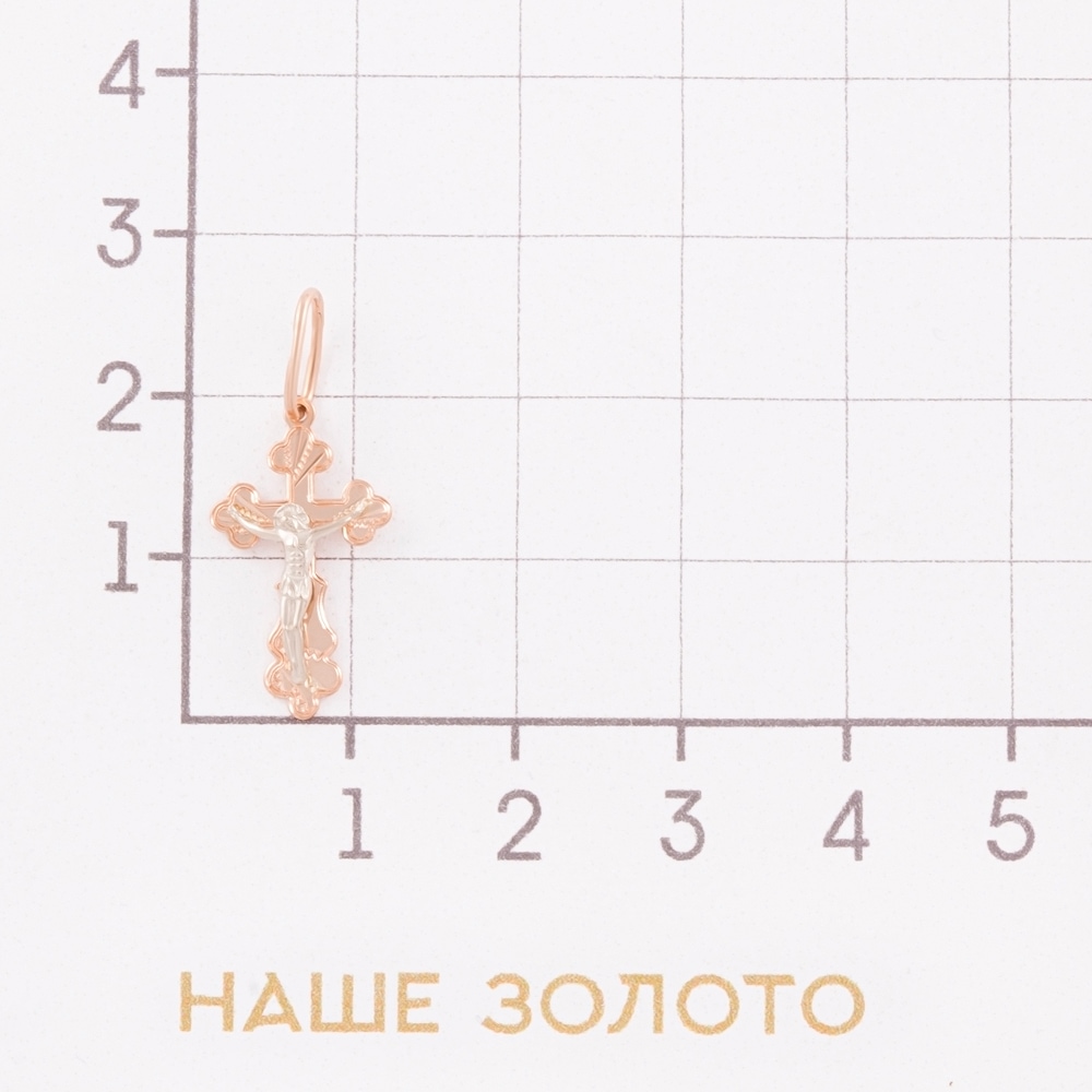 Золотой крест Голден глоб из красного золота 585 пробы ГГ102ИХ181303