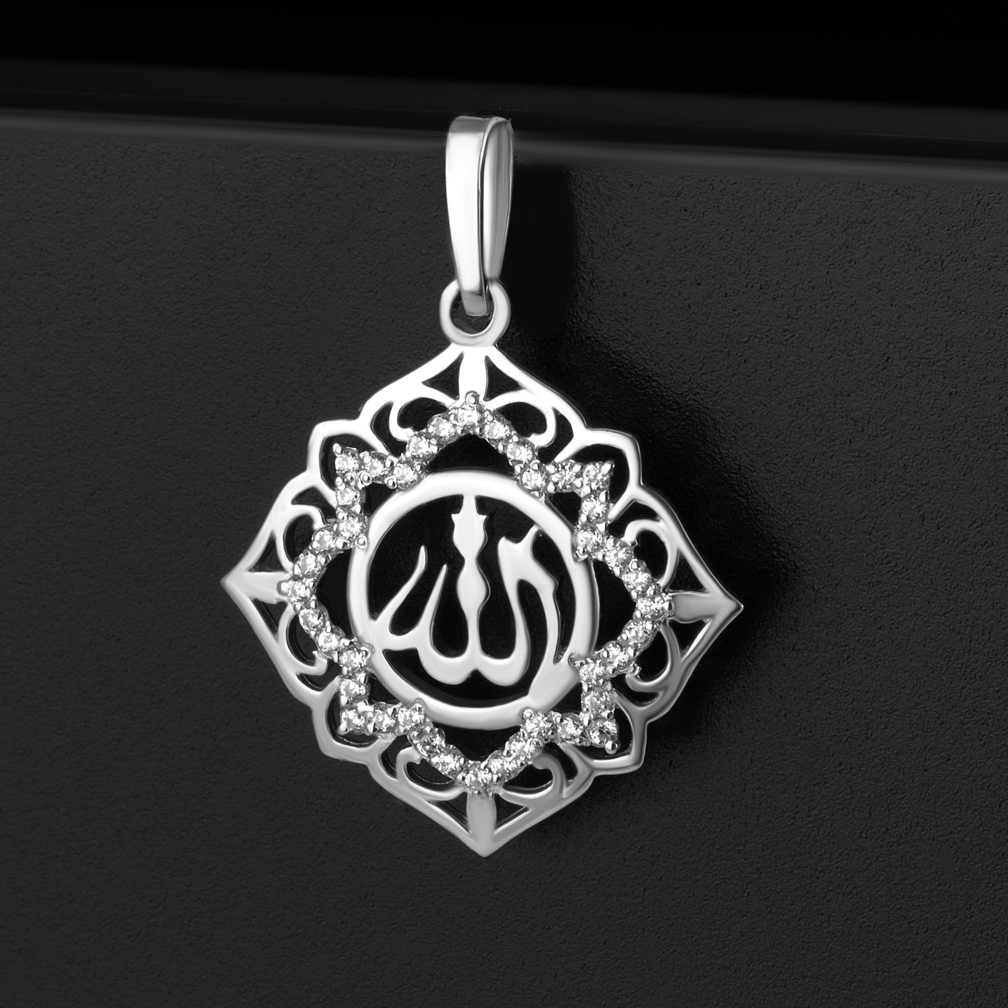 Серебряная мечеть Золотая подкова  со вставками (фианит) ЯВ851638С