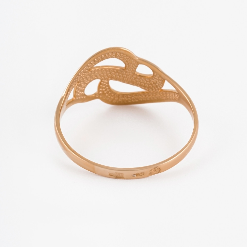 Золотое кольцо Берег из красного золота 585 пробы 2БКЗ5К.1-00-0402-01, размеры от 16.5 до 20
