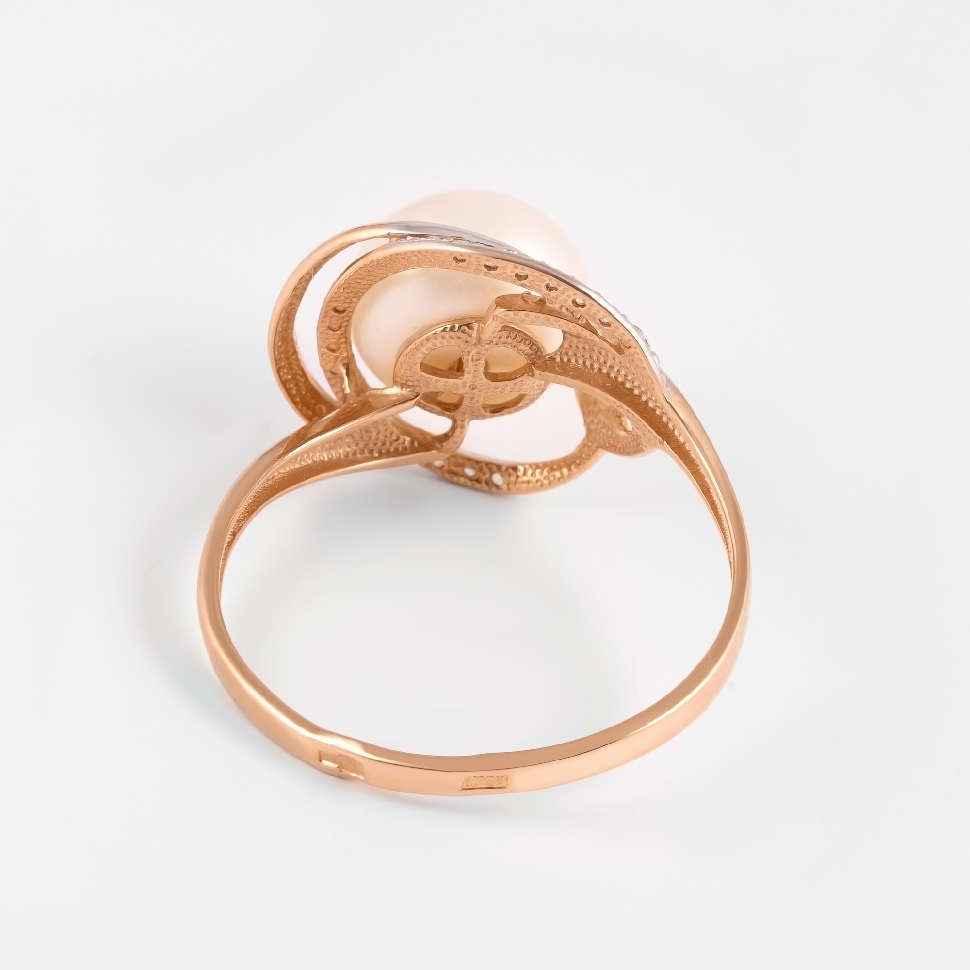 Золотое кольцо Ю-люкс из красного золота 585 пробы КС190-1-482