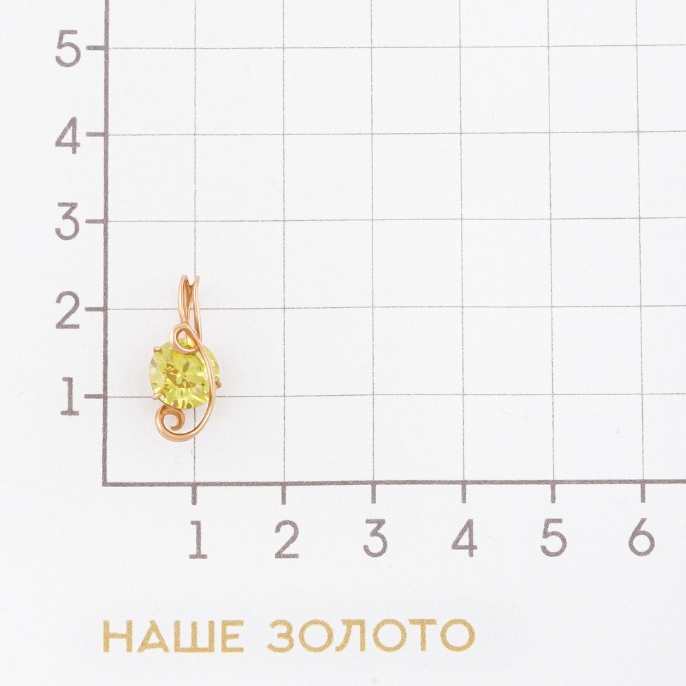 Золотая подвеска Liberty из красного золота 585 пробы  со вставками (фианит) РЫ3002111Ф