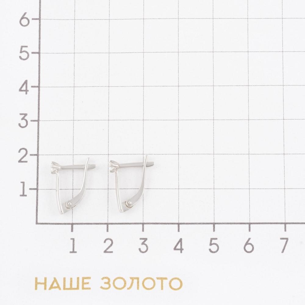 Серебряные серьги Золотая подкова  со вставками (фианит) ЯВ83413С