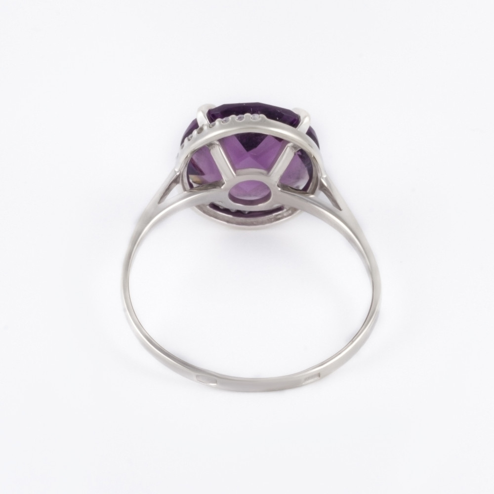 Серебряное кольцо Инталия  со вставками (фианит и аметист гт) ИТ11422-125-9, размеры от 17 до 21