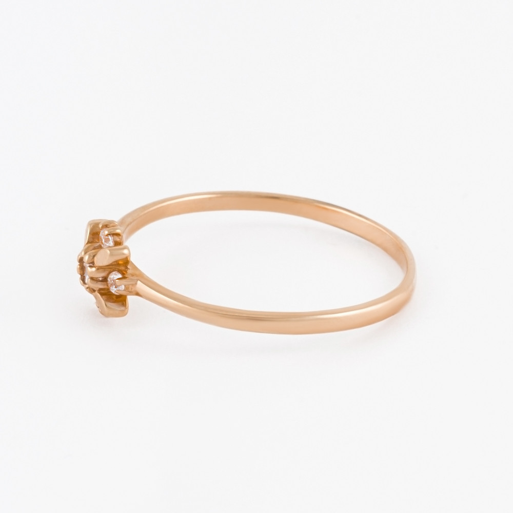 Золотое кольцо Берег из красного золота 585 пробы  со вставками (фианит) 2БКЗ5К.1-01-0337-01, размеры от 18 до 18