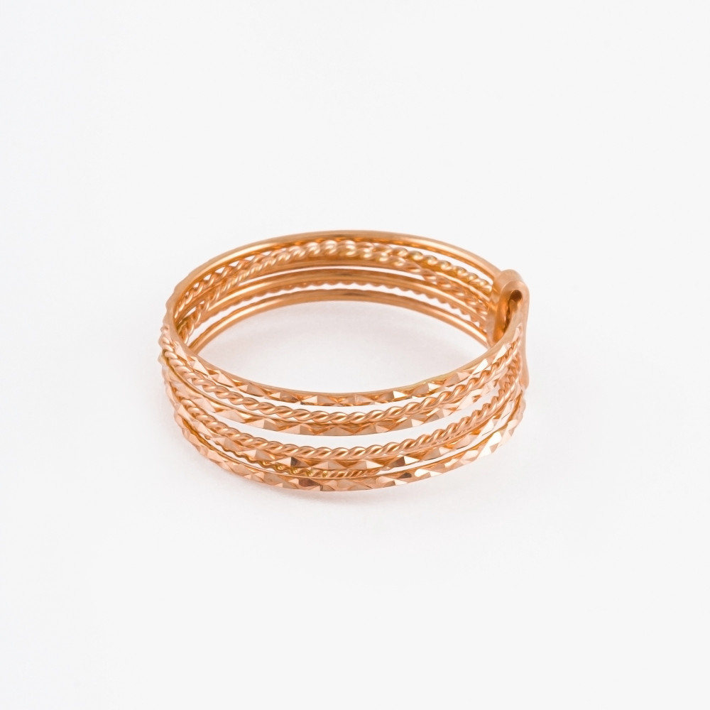Золотое кольцо Герас из красного золота 585 пробы ГХКЛ5К0200, размеры от 16 до 18.5