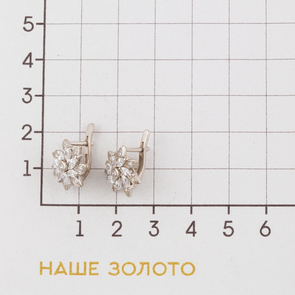 Серебряные серьги Мидас-пермь  со вставками (фианит) 4МС275