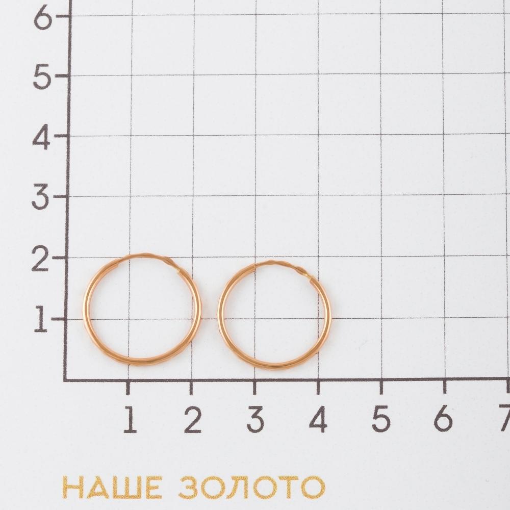 Золотые серьги конго Аллегро из красного золота 585 пробы 7А20362