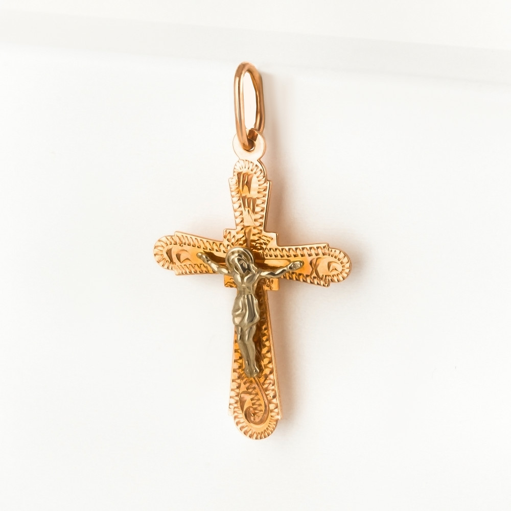 Золотой крест Версаль из красного золота 585 пробы 1В106