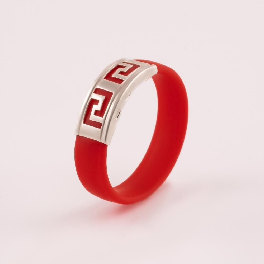 Серебряное кольцо с каучуком 000-366254 | Купить в рассрочку в Москве ...