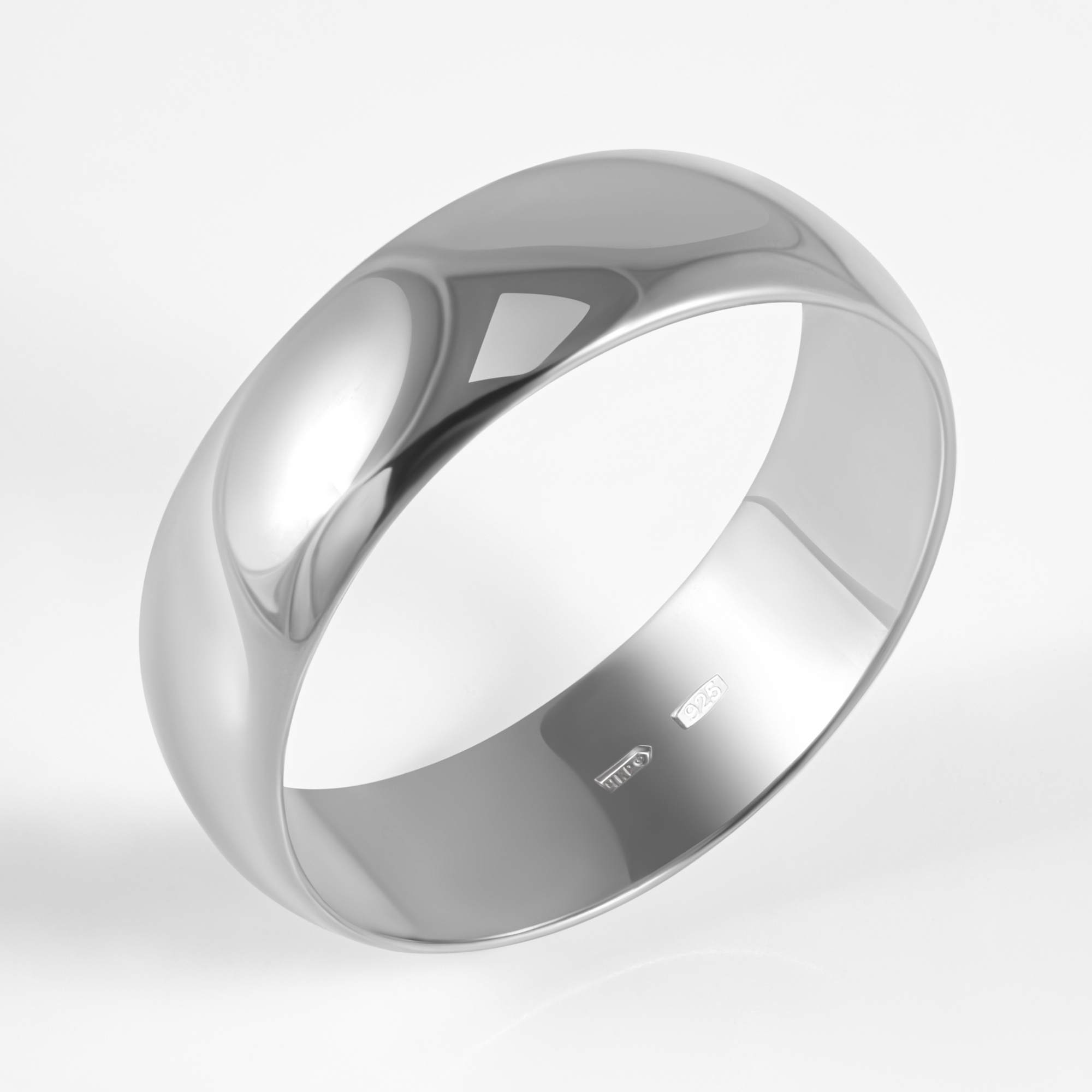 Серебряное кольцо обручальное Золотая подкова ЯВ8287-50С, размеры от 16 до 22.5