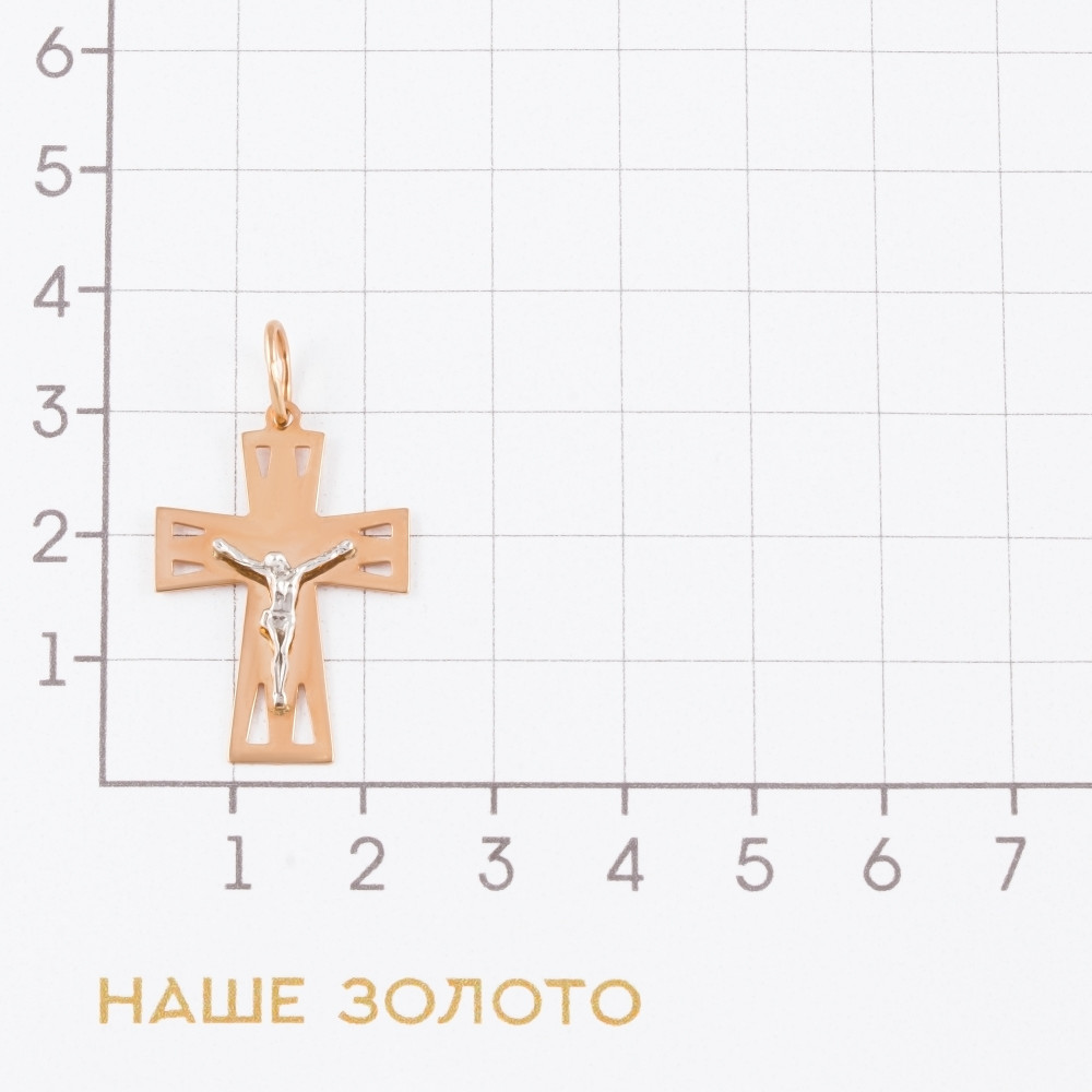 Золотой крест Жасмин из красного золота 585 пробы ЖНДП100137-РВ