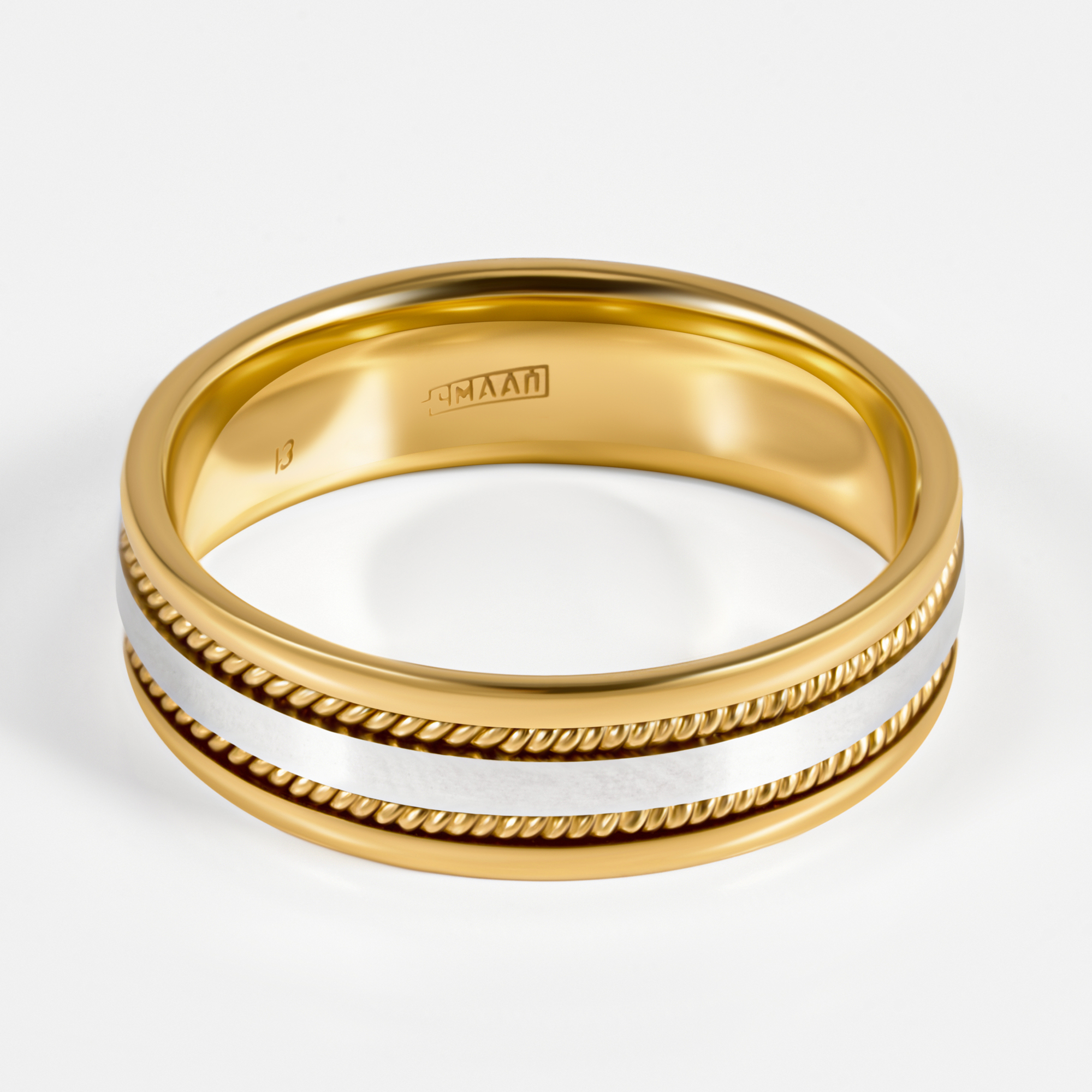 Золотое кольцо обручальное Vangold из красного золота 585 пробы ЛД0211200100317, размеры от 15 до 22
