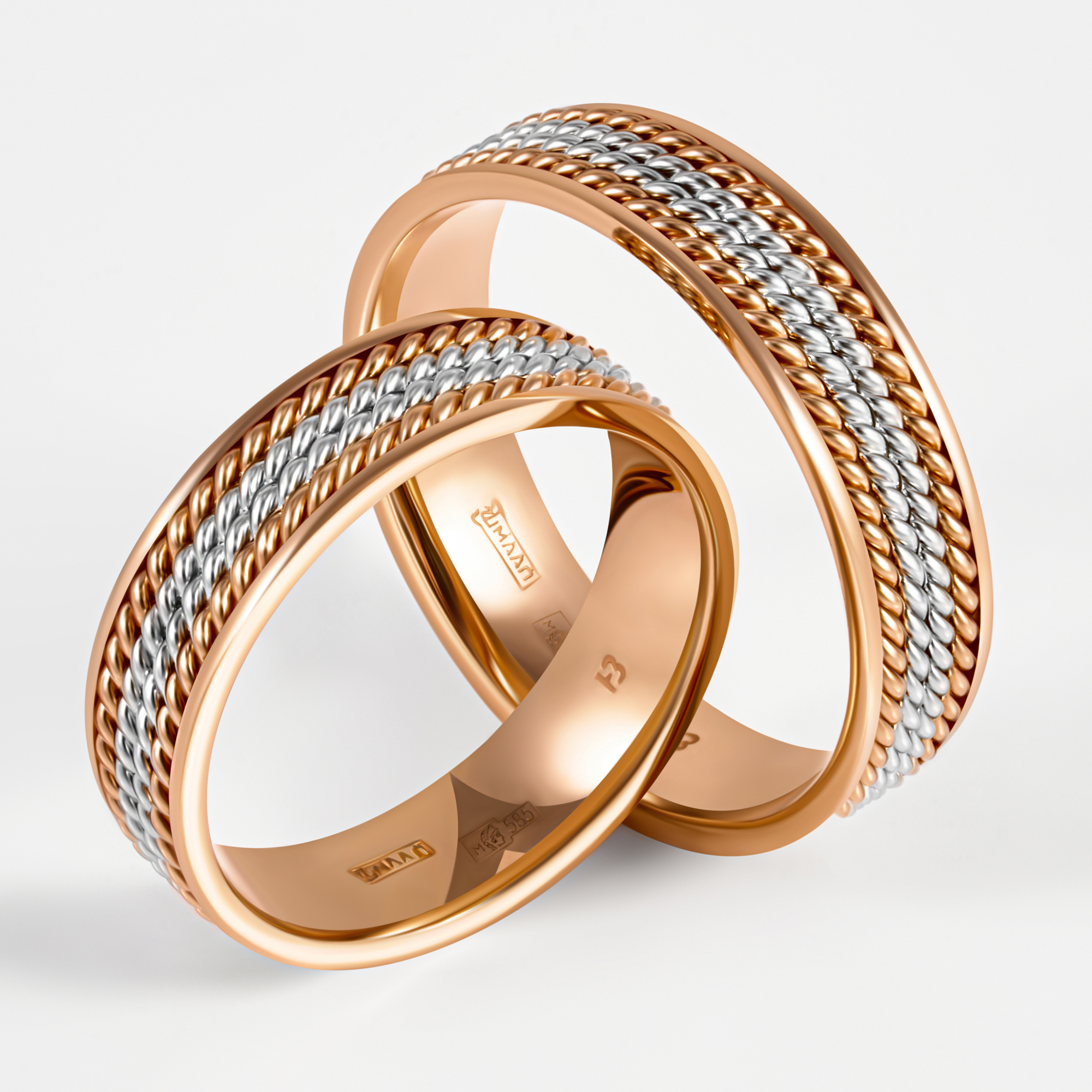 Золотое кольцо обручальное Веско из красного золота 585 пробы 7ВВК1376КБ
