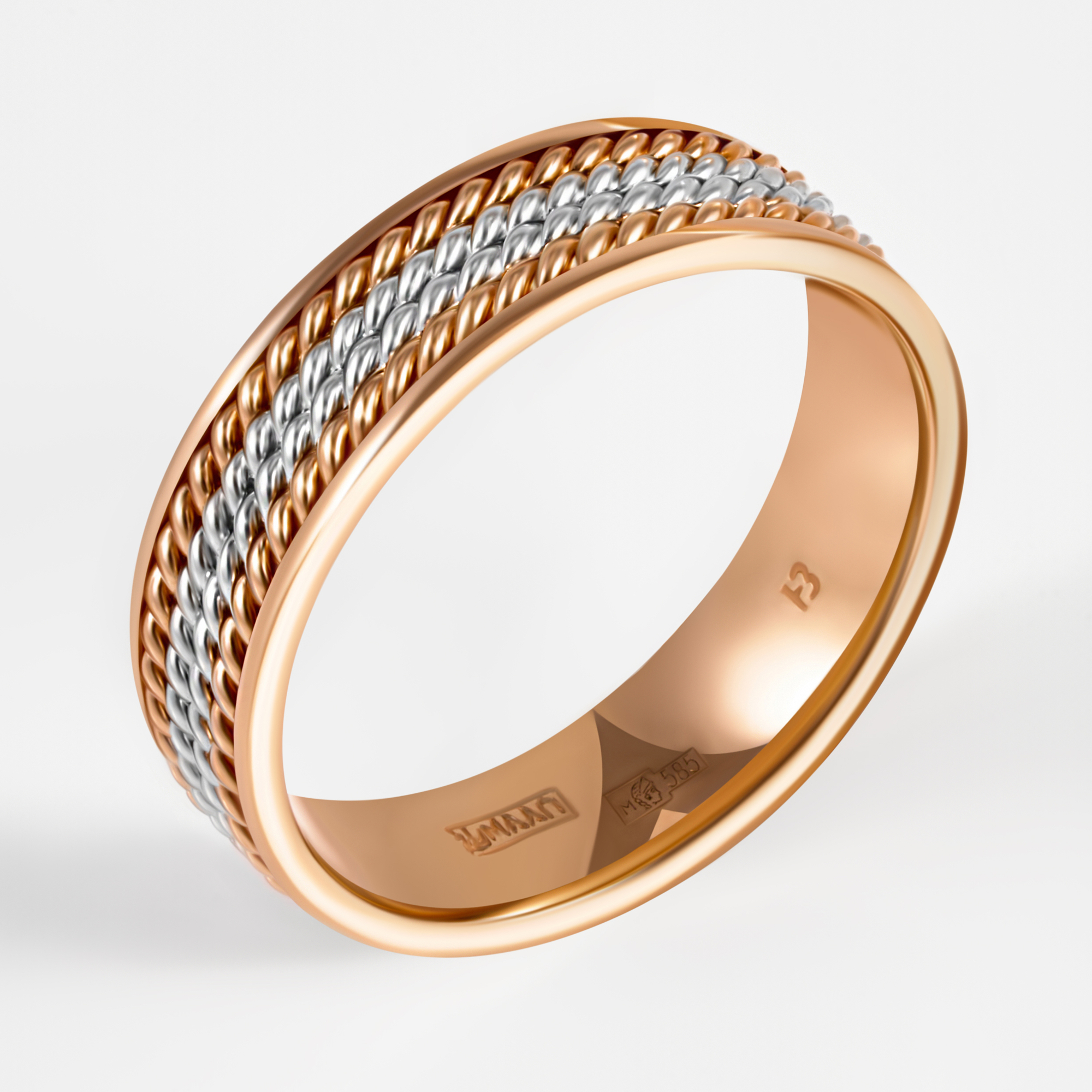 Золотое кольцо обручальное Веско из красного золота 585 пробы 7ВВК1376КБ