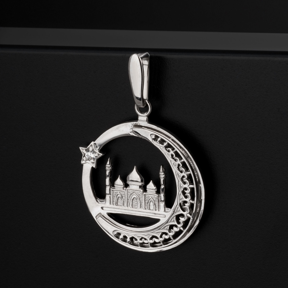 Серебряная мечеть Амбер  со вставками (фианит) АБ3205501