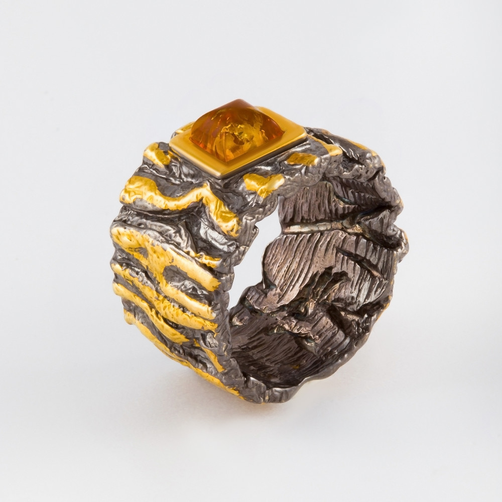 Серебряное кольцо Балтийское золото ЯН71161067