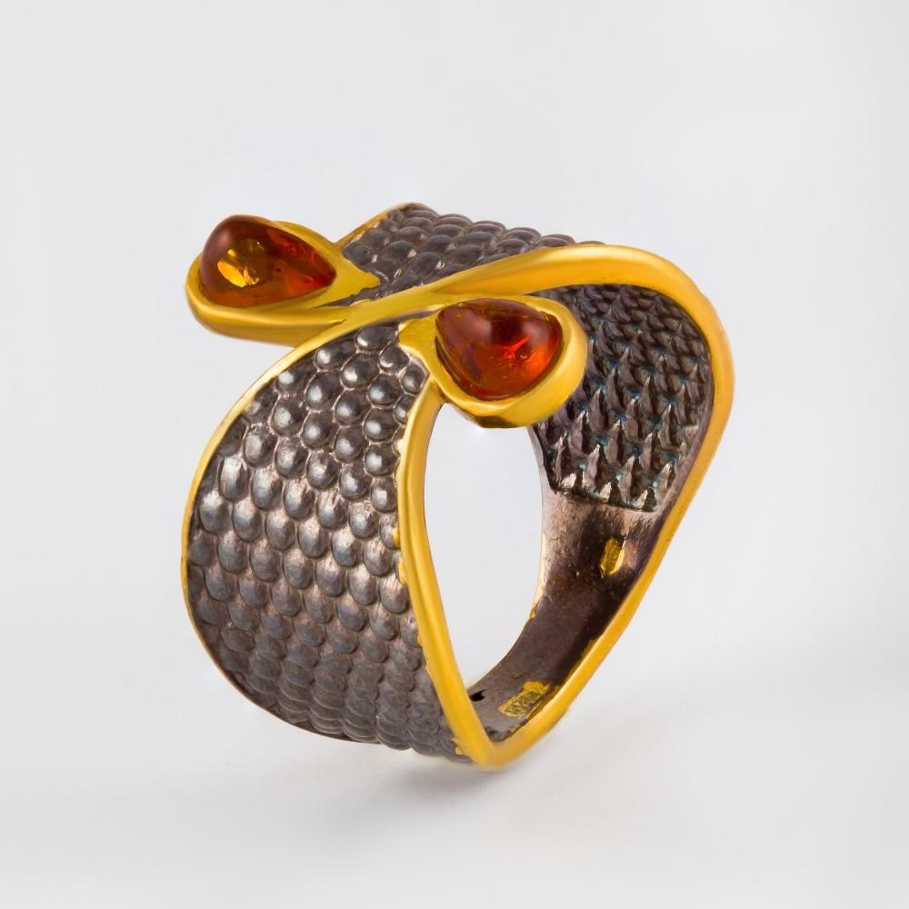 Серебряное кольцо с янтарем 000-367735 | Купить в рассрочку в Москве ...
