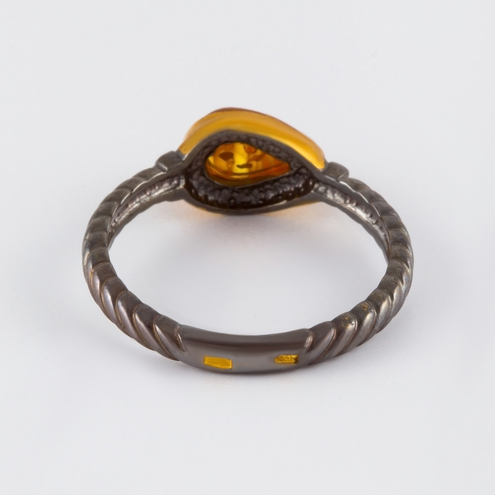 Серебряное кольцо Балтийское золото со вставками из полудрагоценных камней () ЯН71161088, размеры от 16.5 до 18