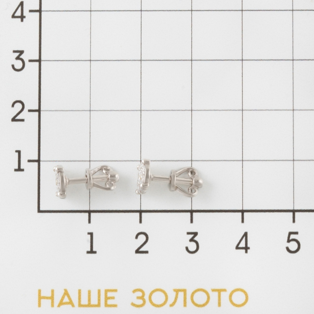 Серебряные серьги гвоздики Мидас-пермь  со вставками (фианит) 4МС395