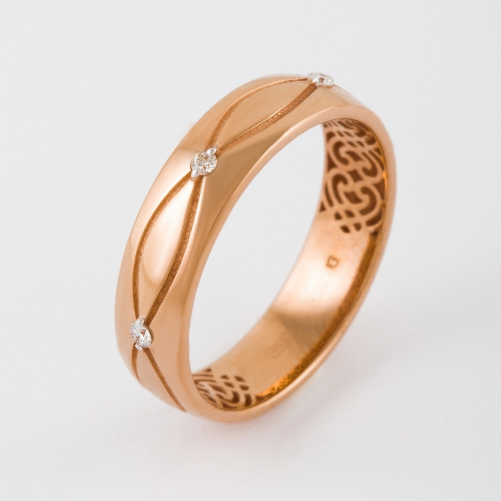 Золотое кольцо обручальное Клондайк из красного золота 585 пробы ЛХ07-00108