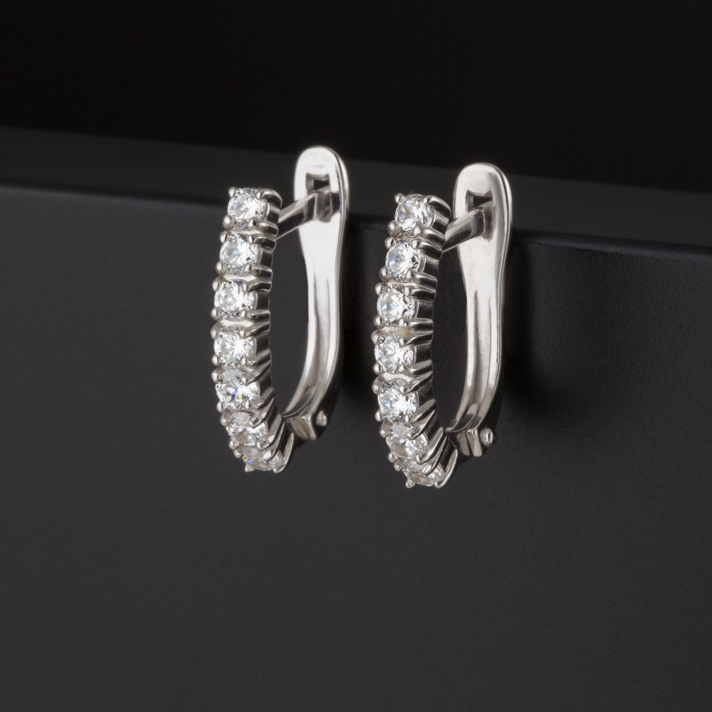 Серебряные серьги Efremof  со вставками (фианит) ЮП1210017397