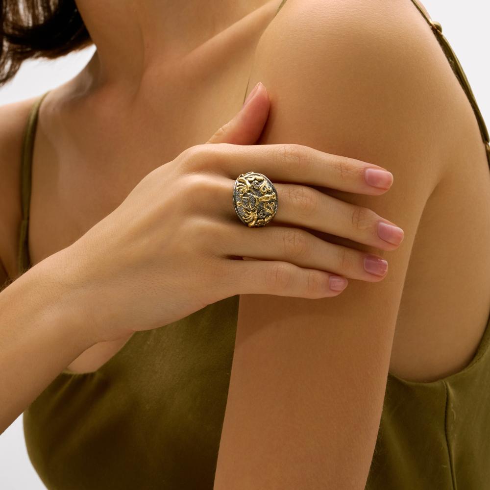 Серебряное кольцо Style avenue со вставками из полудрагоценных камней (топаз) СЙХУПР334, размеры от 18 до 18