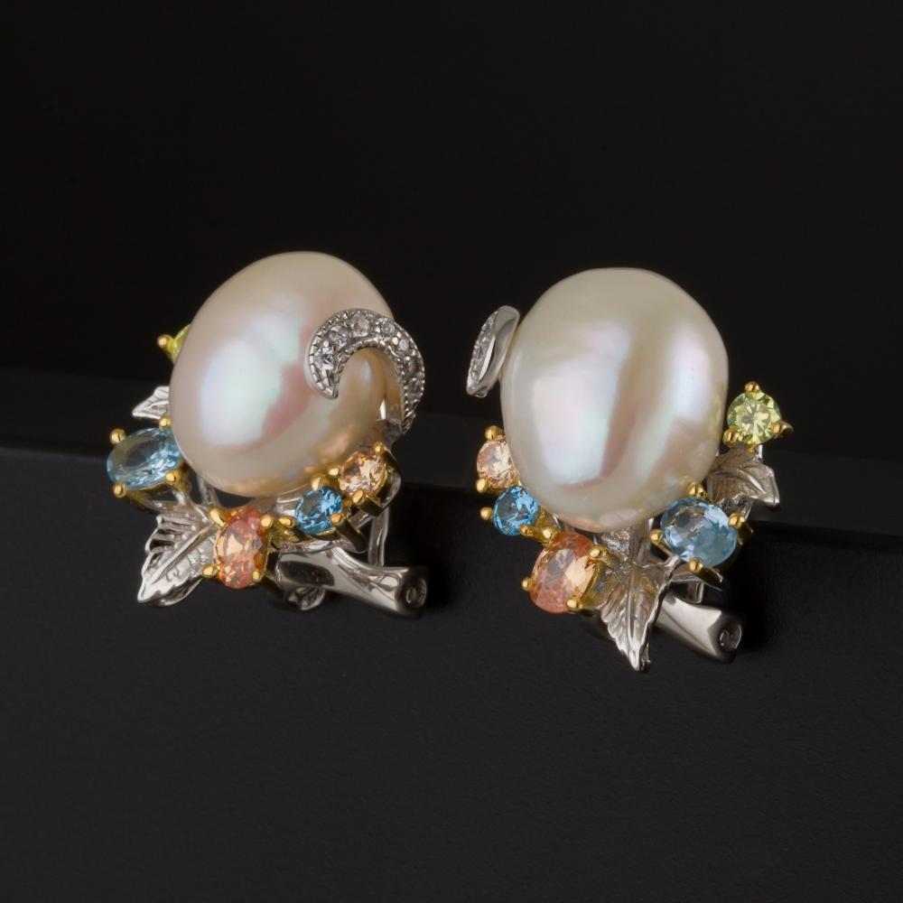 Серебряные серьги гвоздики Style avenue СЙБУТЕ240-2ЦЗ