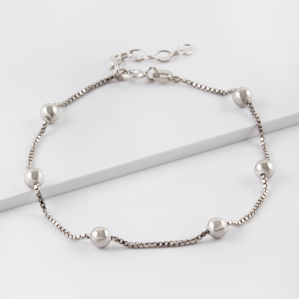 Серебряный браслет с шариками серебра 000-335933 | Купить в рассрочку в ...