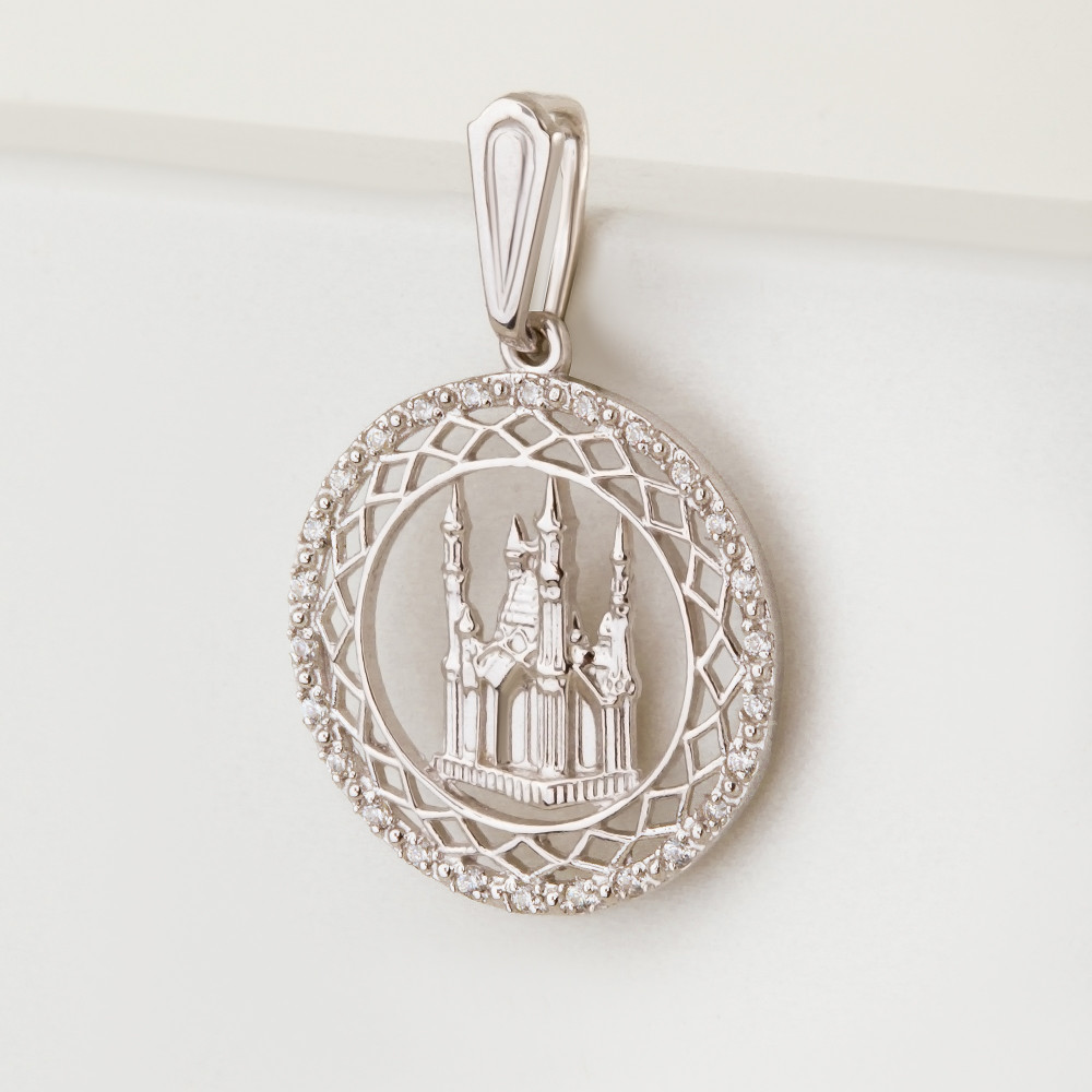 Серебряная мечеть Золотая подкова  со вставками (фианит) ЯВ851379С