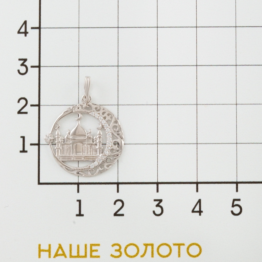 Серебряная мечеть Золотая подкова  со вставками (фианит) ЯВ851066С