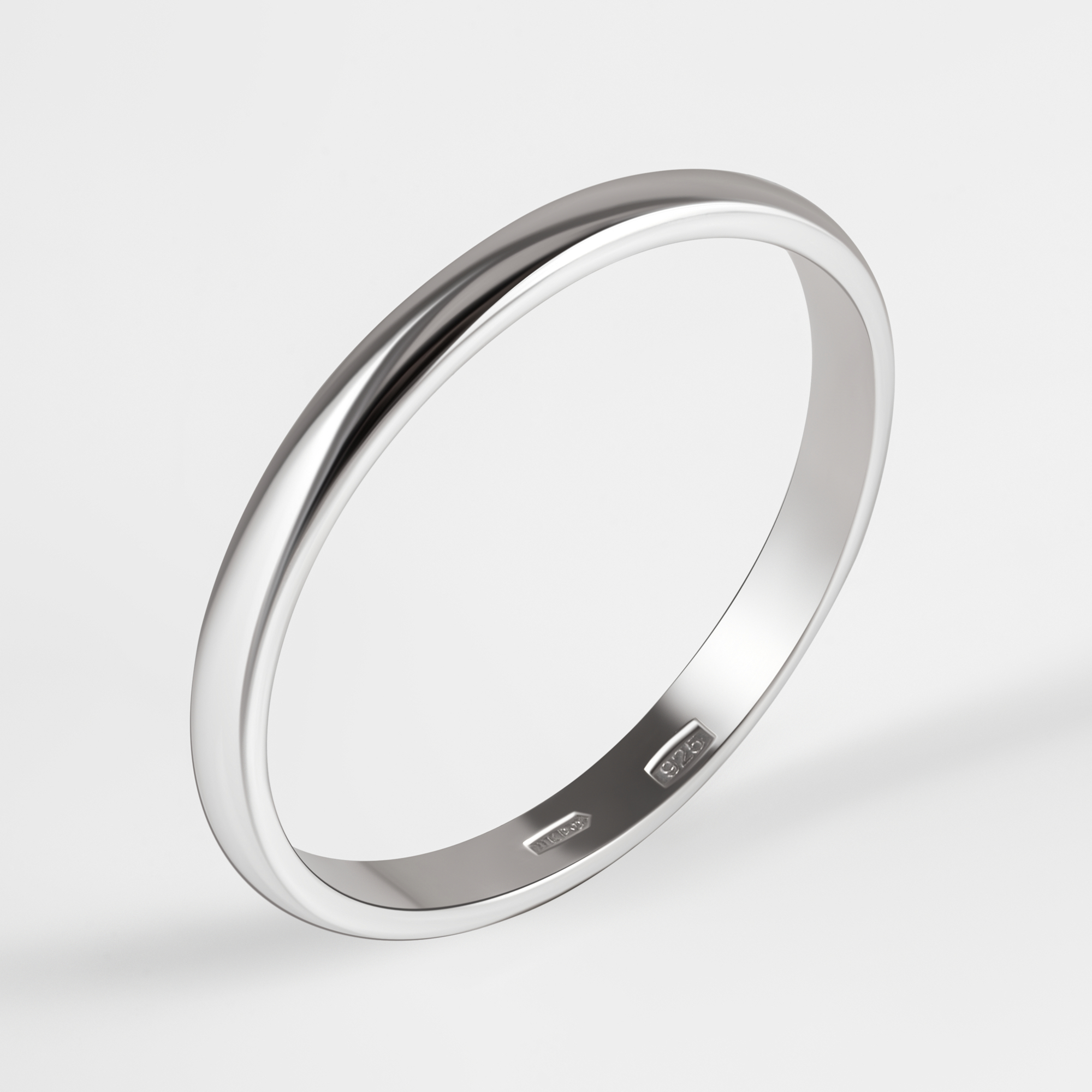 Серебряное кольцо обручальное Золотая подкова ЯВ8287-20С, размеры от 16 до 22.5