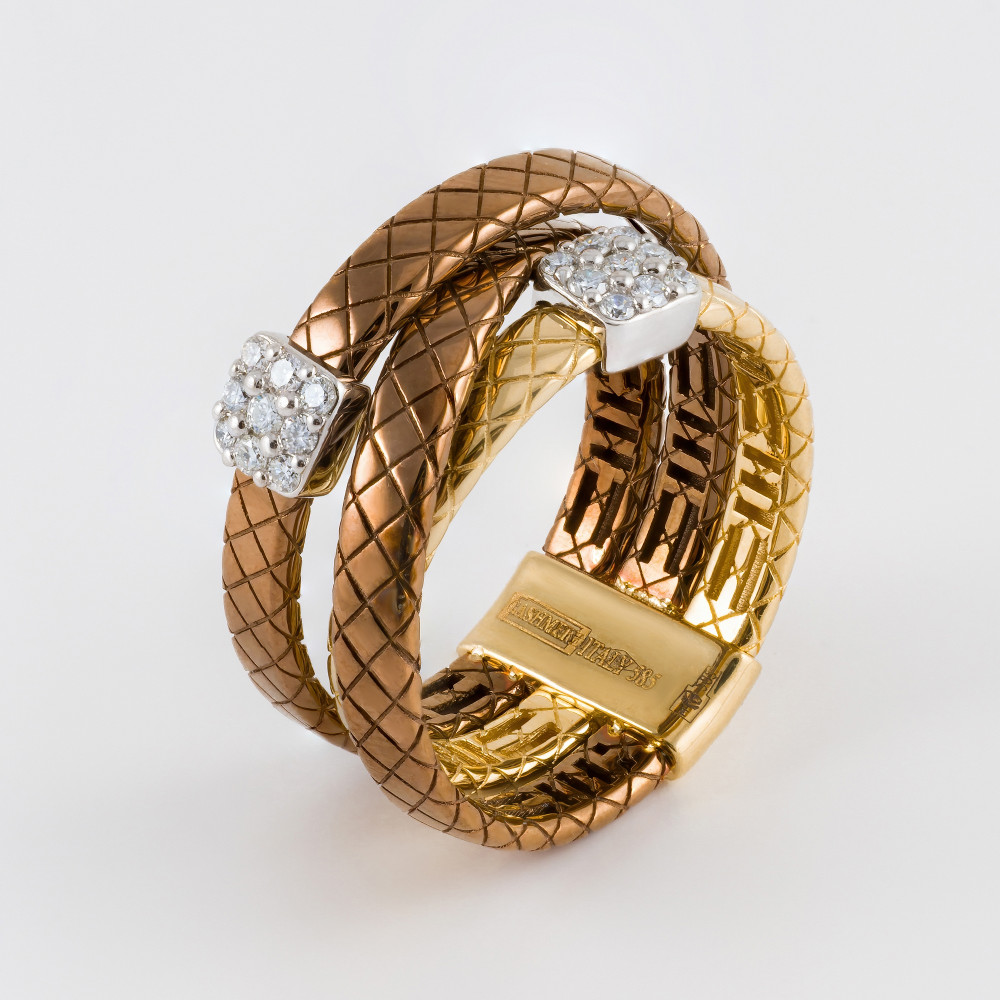 Золотое кольцо Мостар из красного золота 585 пробы МЦСП00021УЗ