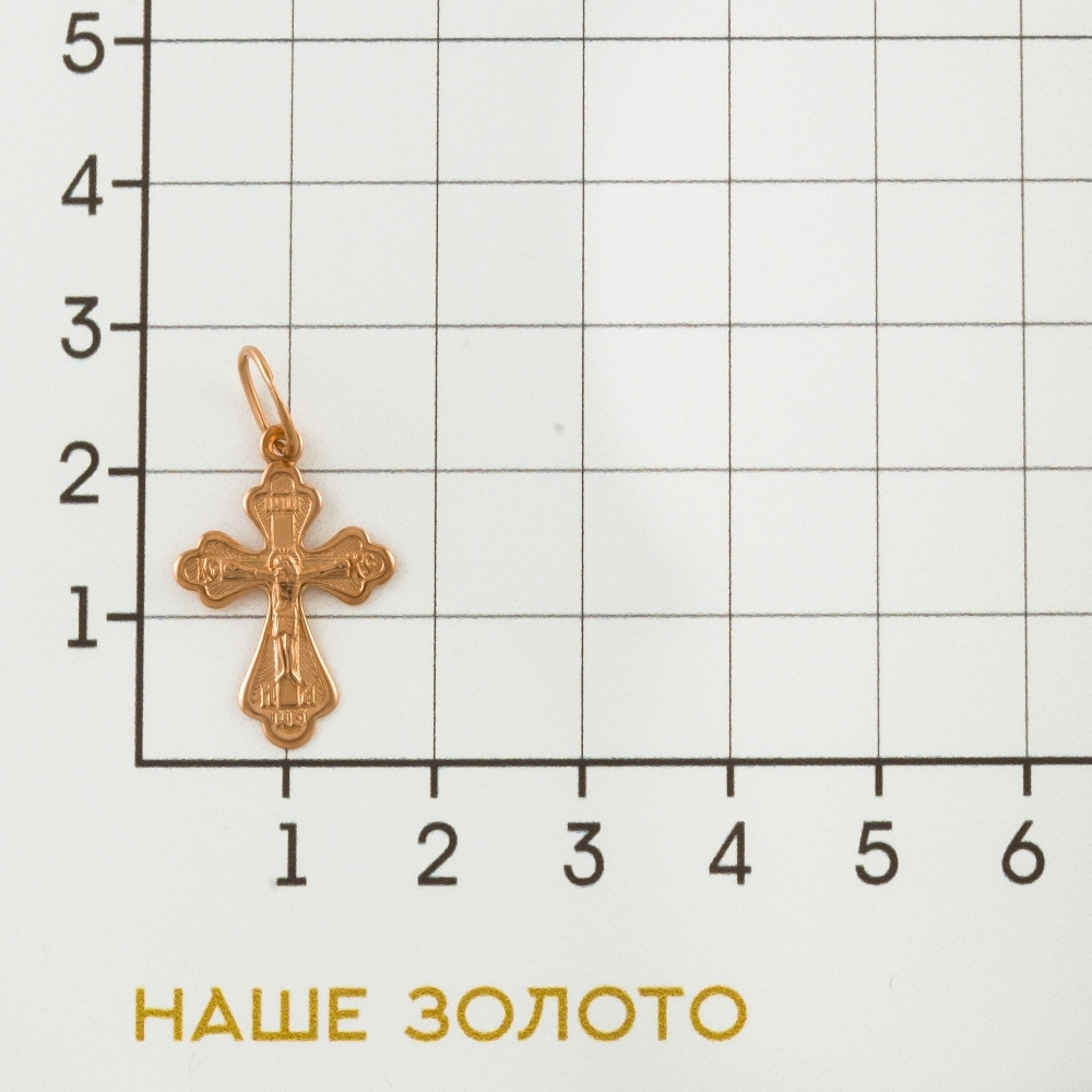 Золотой крест Вознесенский из красного золота 585 пробы 6В21-075
