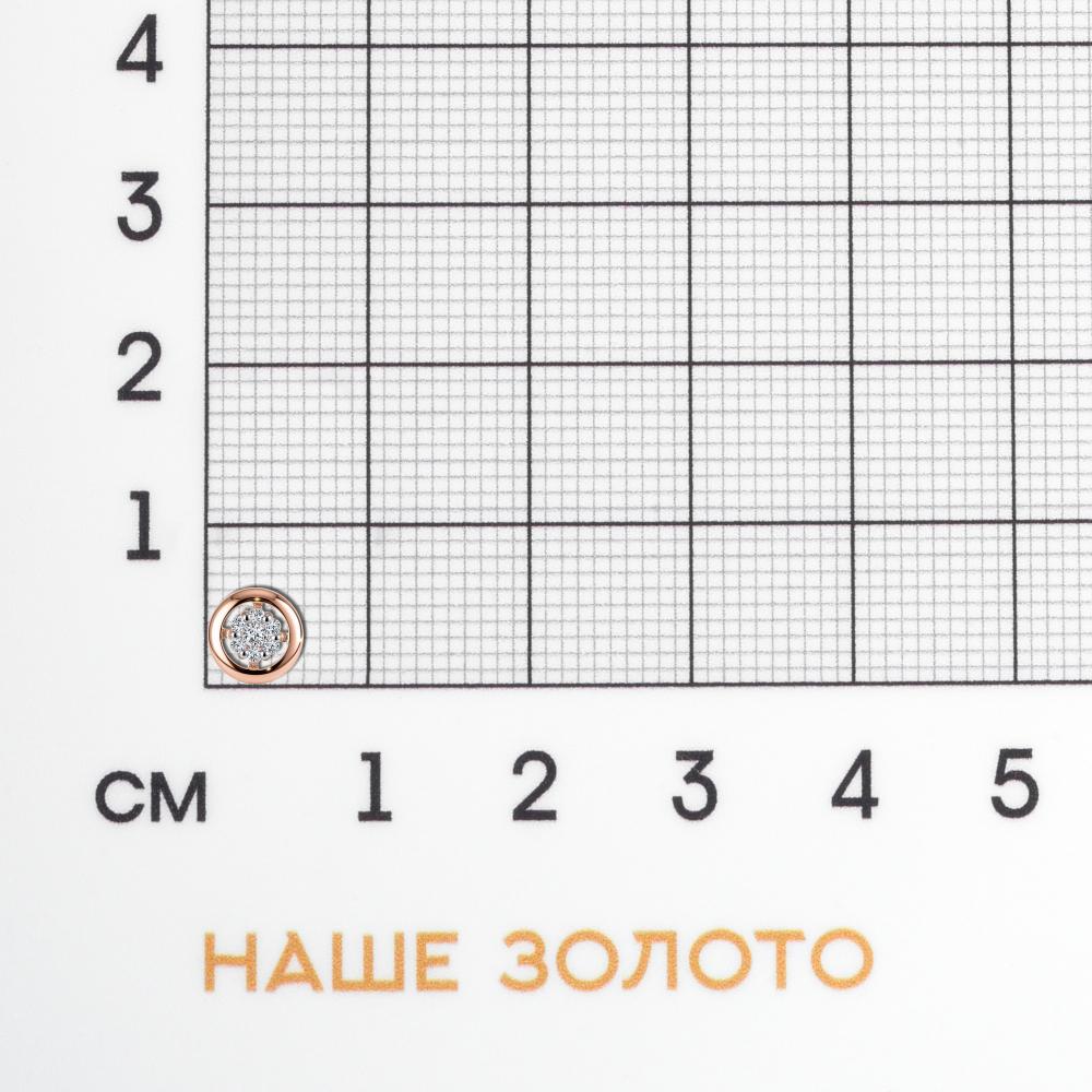 Золотая подвеска Вероника из красного золота 585 пробы  со вставками (фианит) 3ВП132-601