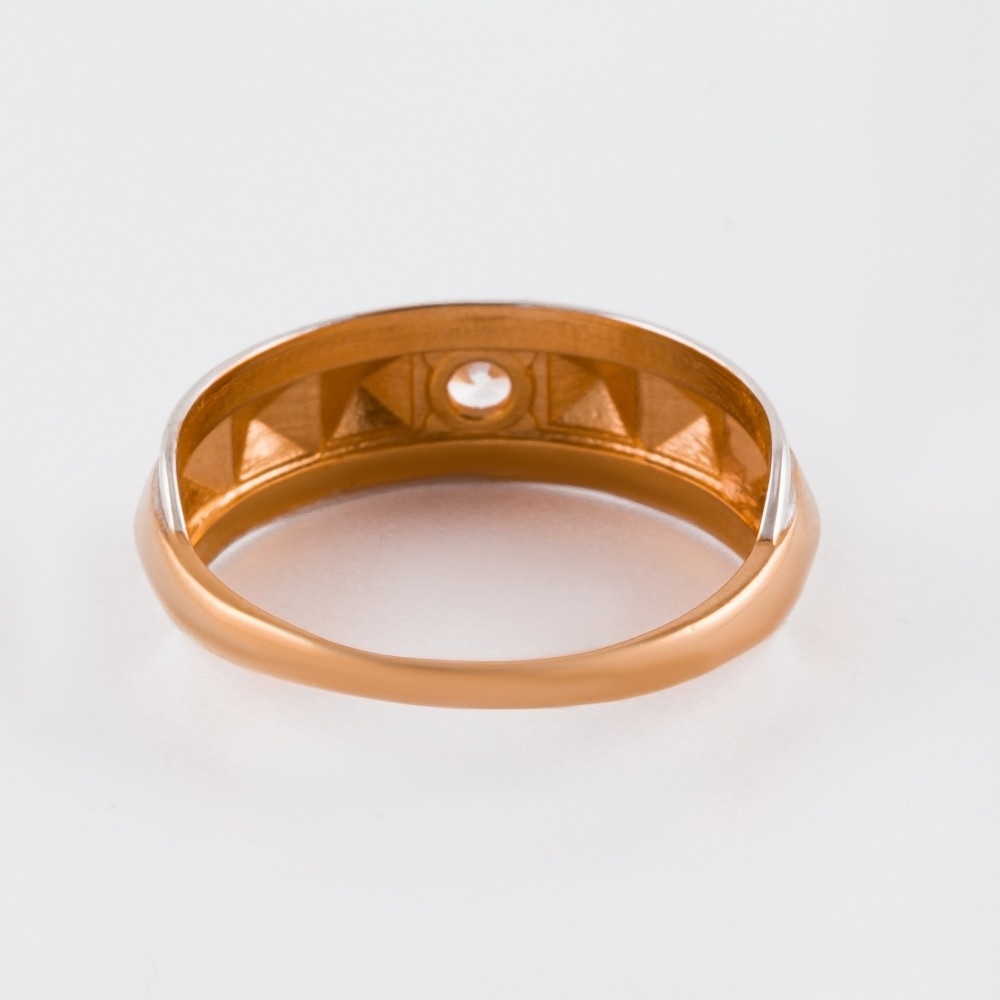 Золотое кольцо Санис из красного золота 585 пробы  со вставками (фианит) СН01-115794, размеры от 16 до 18