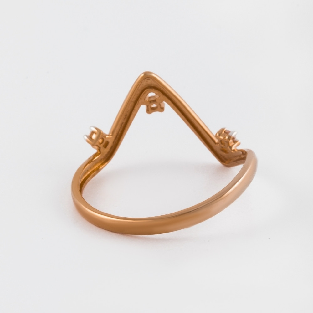Золотое кольцо Санис из красного золота 585 пробы  со вставками (фианит) СН01-115932, размеры от 16 до 16.5