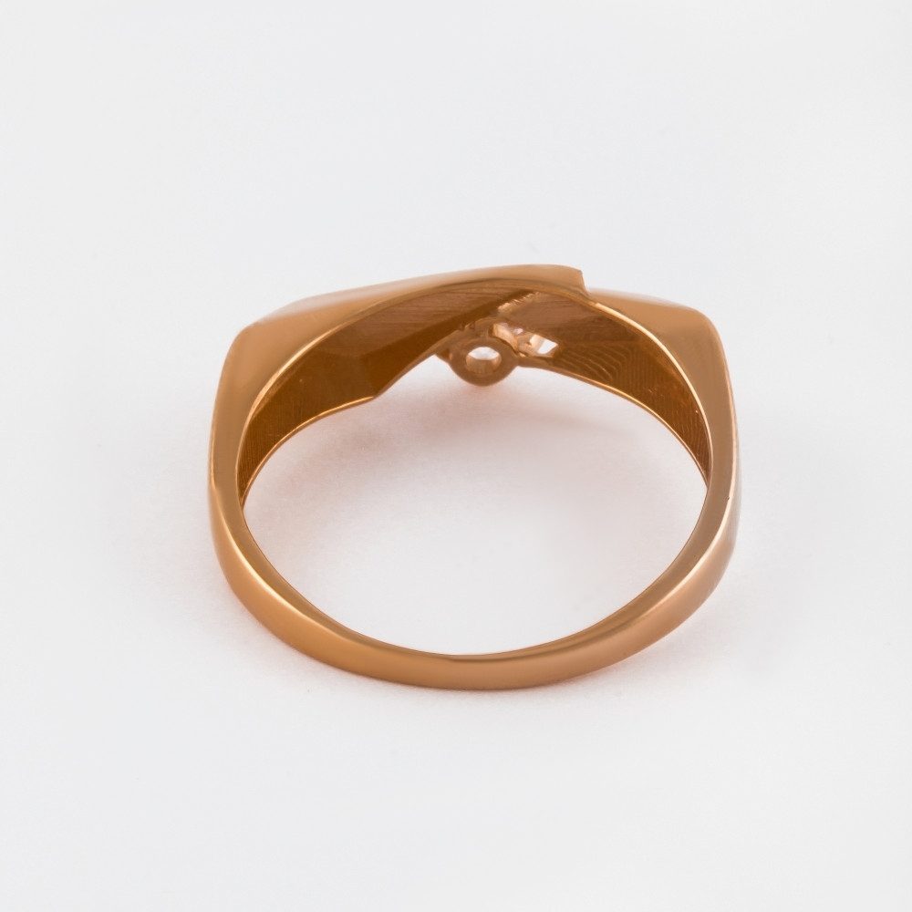 Золотое кольцо Санис из красного золота 585 пробы  со вставками (фианит) СН01-116078, размеры от 16 до 18