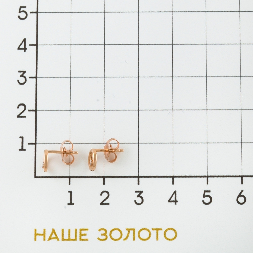 Золотые серьги гвоздики Sokolov из красного золота 585 пробы ДИ1021837