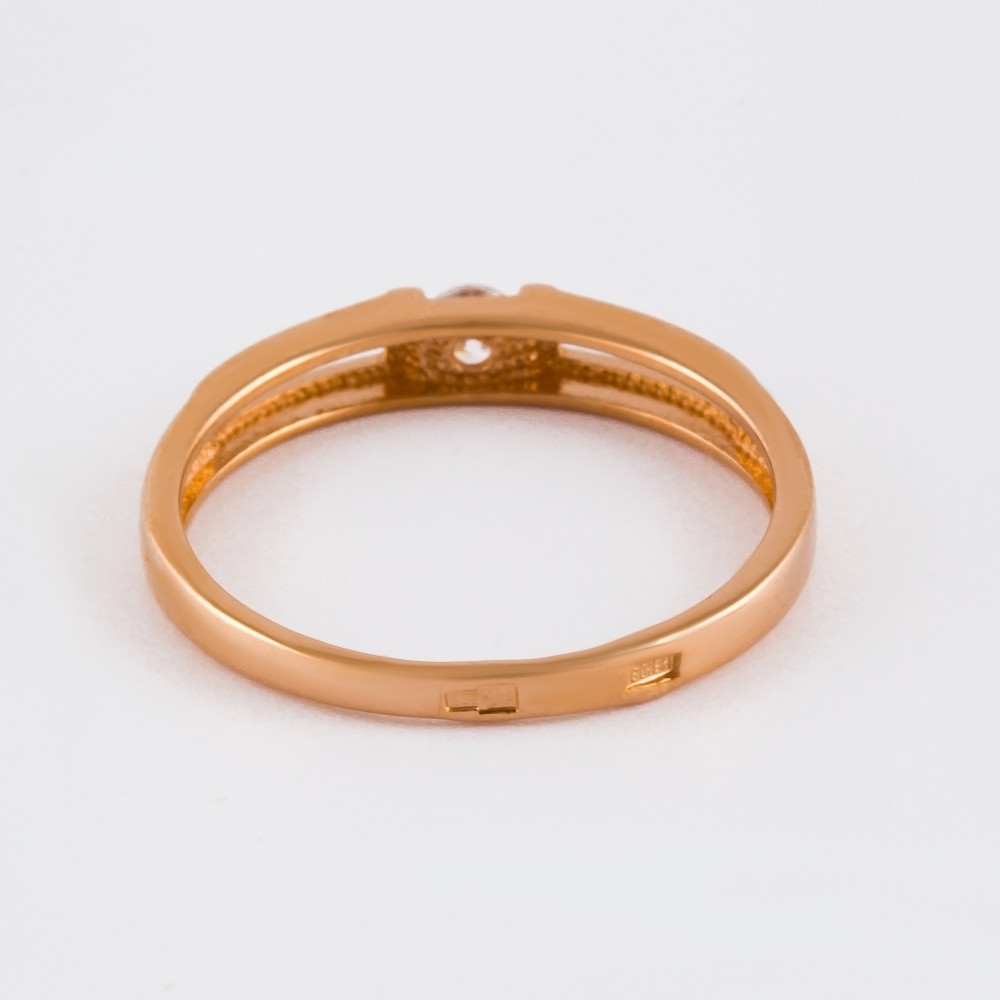Золотое кольцо Ювелирные традиции из красного золота 585 пробы  со вставками (фианит и ) ЮИК130-3793, размеры от 15.5 до 20